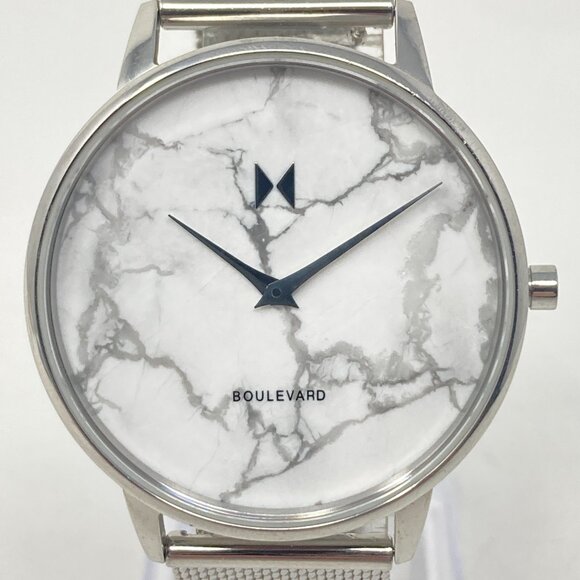 MVMT Watch Women 38mm Silver Tone Marble Dial Mesh Band New Battery main image 9
